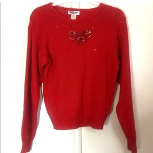 Vintage Sequin Bow Sweater